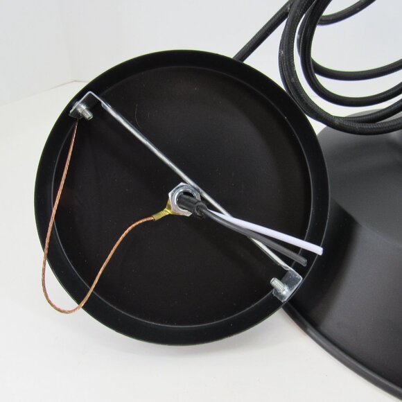 Light Pendant Black Matte Metal Light Cover Retro Style Ceiling Mount 9" Across - Picture 2 of 8